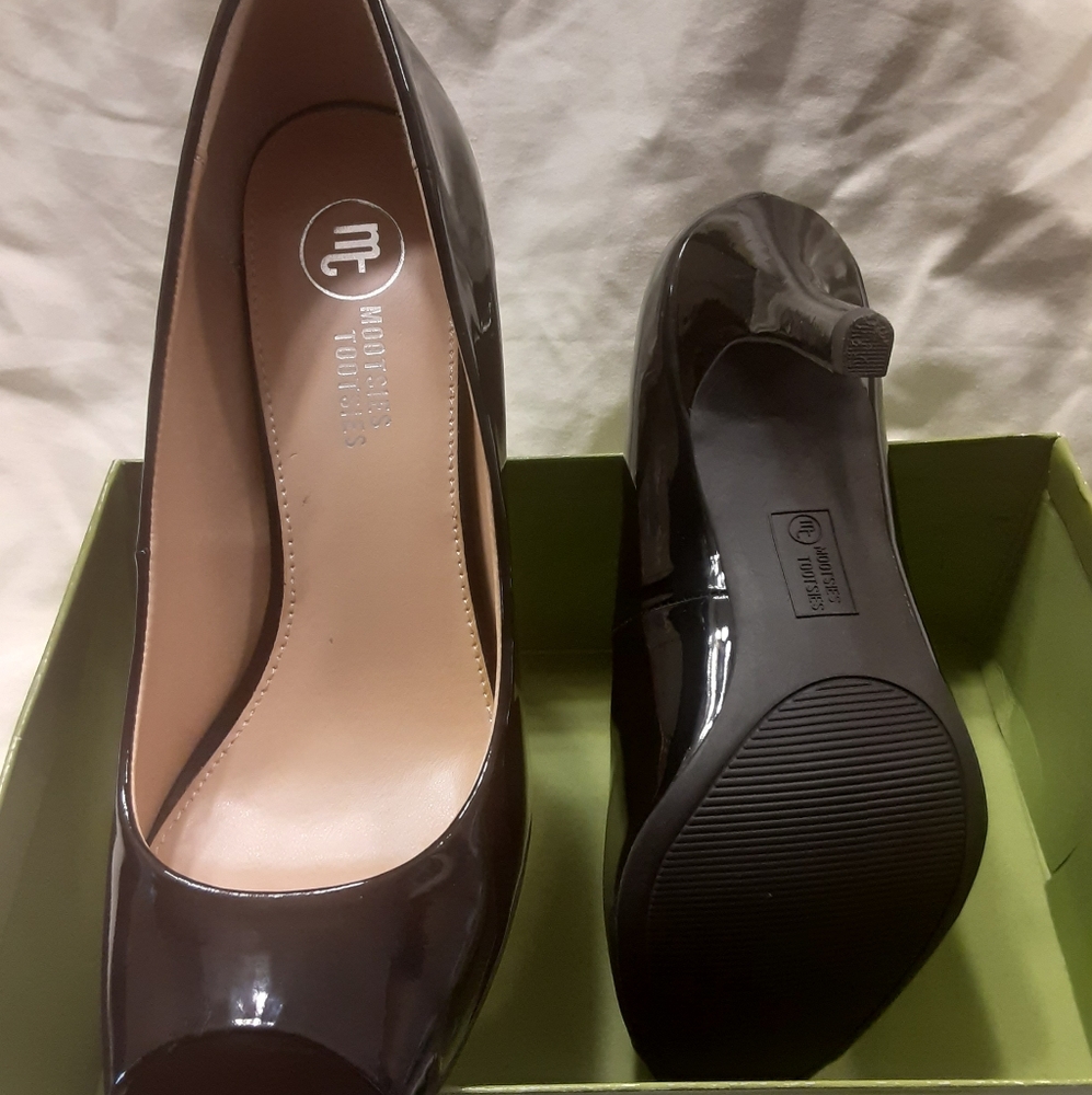 Mootsies Tootsies Open Toe Blk Patent Leather